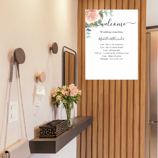 Hochzeitsprogramm Rose Goldkalyptus Poster