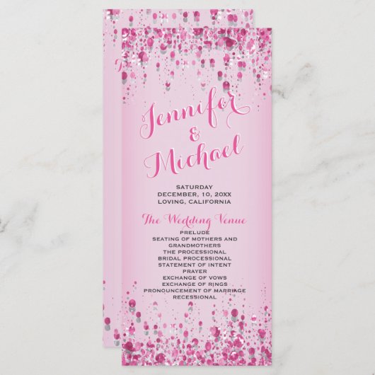 Hochzeitsprogramm | Rose Petal Pink Programm (Vorne/Hinten)