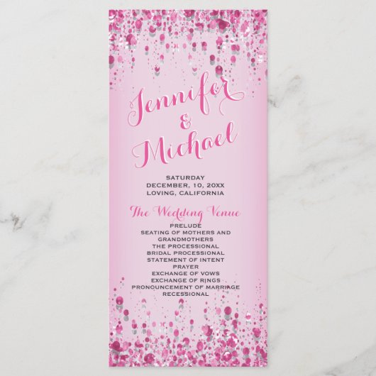 Hochzeitsprogramm | Rose Petal Pink Programm (Vorderseite)