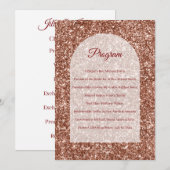 Hochzeitsprogramm Roségold Zeremonie Gebogener Gli Programm (Vorne/Hinten)