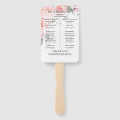 Hochzeitsprogramm | Rosen in Aquarellfarbe Fächer (Rückseite)