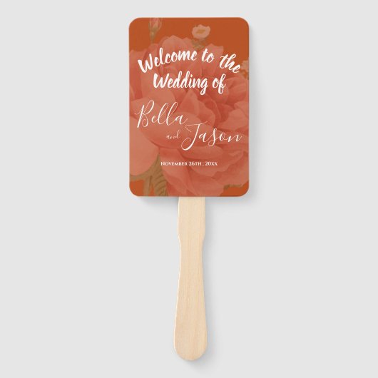 Hochzeitsprogramm Rost Terracotta Minimalistische  Fächer (Vorderseite)