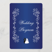 Hochzeitsprogramm Royal Blue Colored Bride Groom Programm (Vorderseite)