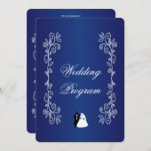 Hochzeitsprogramm Royal Blue Colored Bride Groom Programm (Vorne/Hinten)