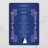 Hochzeitsprogramm Royal Blue Colored Bride Groom Programm (Rückseite)