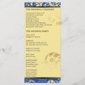 Hochzeitsprogramm - Royal Blue & Gold Shimmer Programm (Rückseite)