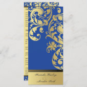 Hochzeitsprogramm - Royal Blue & Gold Shimmer Programm (Vorne/Hinten)