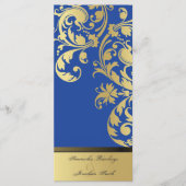 Hochzeitsprogramm - Royal Blue & Gold Shimmer Programm (Vorderseite)