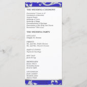 Hochzeitsprogramm - Royal Blue Silver Sparkle Swir Programm (Rückseite)