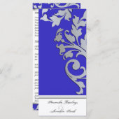 Hochzeitsprogramm - Royal Blue Silver Sparkle Swir Programm (Vorne/Hinten)