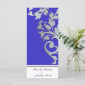Hochzeitsprogramm - Royal Blue Silver Sparkle Swir Programm (Stehend Vorderseite)