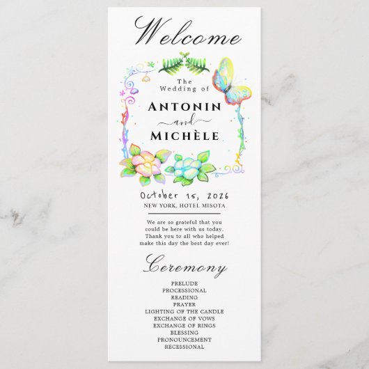 Hochzeitsprogramm Rustic Earth Florals Programm (Vorderseite)