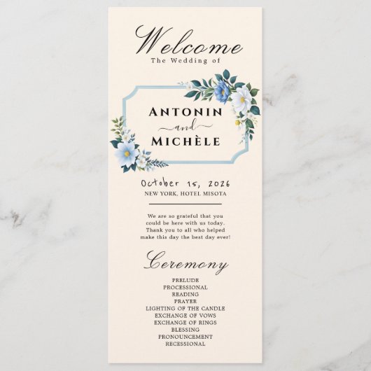 Hochzeitsprogramm Rustic Earth Florals Programm (Vorderseite)