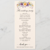 Hochzeitsprogramm Rustic Earth Florals Programm (Rückseite)