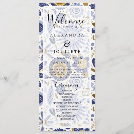 Hochzeitsprogramm Rustic Earth Florals Programm (Vorderseite)