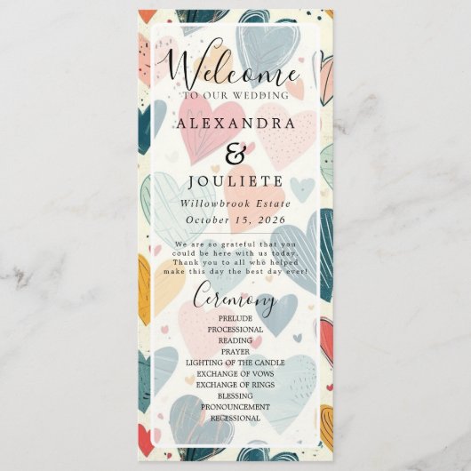 Hochzeitsprogramm Rustic Earth Florals Programm (Vorderseite)