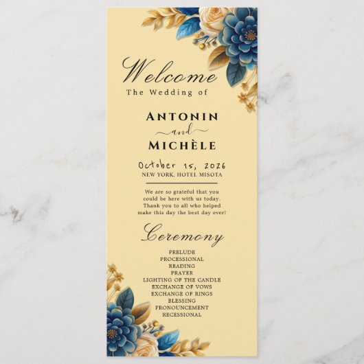Hochzeitsprogramm Rustic Earth Florals Programm (Vorderseite)