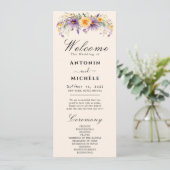 Hochzeitsprogramm Rustic Earth Florals Programm (Stehend Vorderseite)