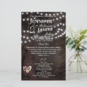 Hochzeitsprogramm | Rustikale Hochzeit (Stehend Vorderseite)