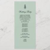 Hochzeitsprogramm, rustikaler Pinienbaum - Grün Programm (Rückseite)