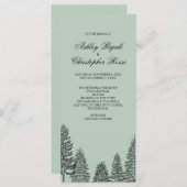 Hochzeitsprogramm, rustikaler Pinienbaum - Grün Programm (Vorne/Hinten)