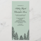 Hochzeitsprogramm, rustikaler Pinienbaum - Grün Programm (Vorderseite)
