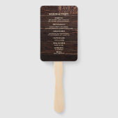 Hochzeitsprogramm Rustikales Dunkelbraunes Holz Fächer (Rückseite)