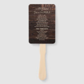 Hochzeitsprogramm Rustikales Dunkelbraunes Holz Fächer (Vorderseite)