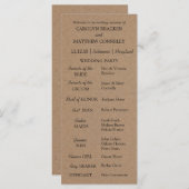 Hochzeitsprogramm | Rustikales Kraftpapier Programm (Vorne/Hinten)