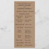 Hochzeitsprogramm | Rustikales Kraftpapier Programm (Vorderseite)