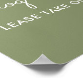 Hochzeitsprogramm Sage Green Schild Poster (Ecke)