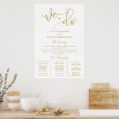 Hochzeitsprogramm Schilder Größe Gold Kalligrafie (Küche)