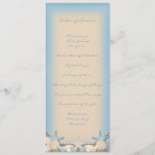 Hochzeitsprogramm Schöne Tropical Beach Muscheln Programm (Rückseite)