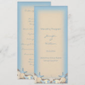 Hochzeitsprogramm Schöne Tropical Beach Muscheln Programm (Vorne/Hinten)
