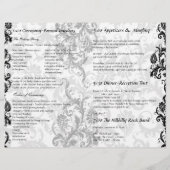 Hochzeitsprogramm Schwarz Damast (Rückseite)