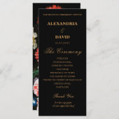 Hochzeitsprogramm Schwarz-Dunkler-Blüte Programm (Vorne/Hinten)