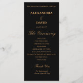 Hochzeitsprogramm Schwarz-Dunkler-Blüte Programm (Vorderseite)