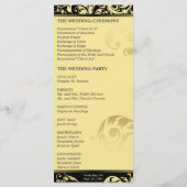Hochzeitsprogramm - Schwarz-Gold-Shimmer-Bläschen Programm (Rückseite)