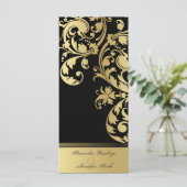 Hochzeitsprogramm - Schwarz-Gold-Shimmer-Bläschen Programm (Stehend Vorderseite)