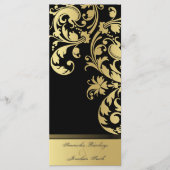 Hochzeitsprogramm - Schwarz-Gold-Shimmer-Bläschen Programm (Vorderseite)