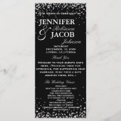 Hochzeitsprogramm | Schwarz mit weißen Sternen Programm (Vorderseite)