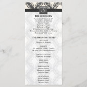 Hochzeitsprogramm - Schwarz-Weiß-Damassom Programm (Rückseite)
