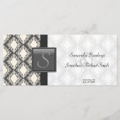 Hochzeitsprogramm - Schwarz-Weiß-Damassom Programm (Vorderseite)