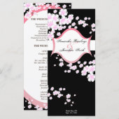 Hochzeitsprogramm - Schwarz-Weiß-Kirschblüten Programm (Vorne/Hinten)