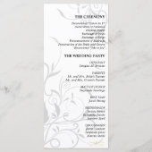 Hochzeitsprogramm - Schwarz-weißes Gegenspiel Programm (Rückseite)