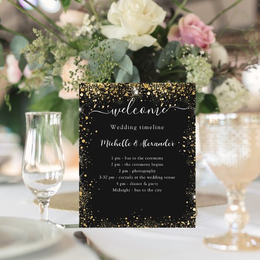 Hochzeitsprogramm schwarzes Gold