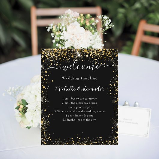 Hochzeitsprogramm schwarzes Gold