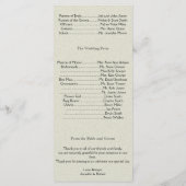 Hochzeitsprogramm "Seaside and Aqua" Programm (Rückseite)