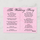 Hochzeitsprogramm, Seite 1 von 2. Postkarte (Rückseite)