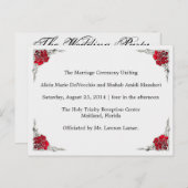 Hochzeitsprogramm, Seite 1 von 2. Postkarte (Vorne/Hinten)